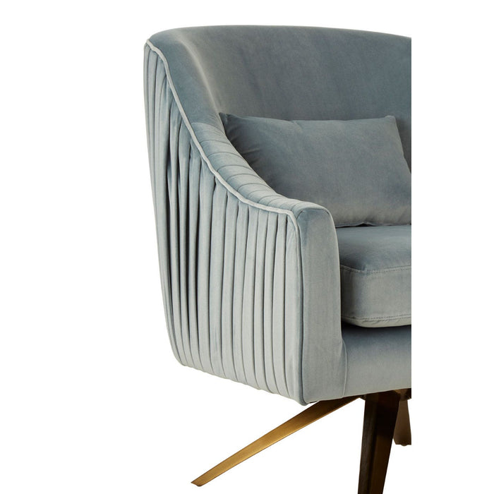 Hendricks Blue Velvet Accent Swivel Chair - Modern Home Interiors