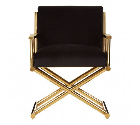 Hendricks Black Velvet Chair - Modern Home Interiors