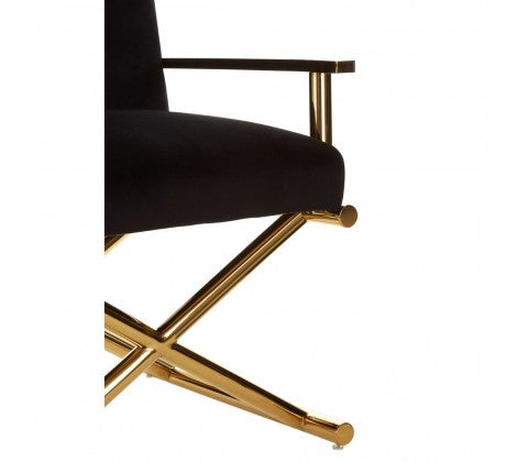 Hendricks Black Velvet Chair - Modern Home Interiors