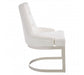 Azalea Ivory and Silver Luxe Faux Leather Dining Chair - Modern Home Interiors