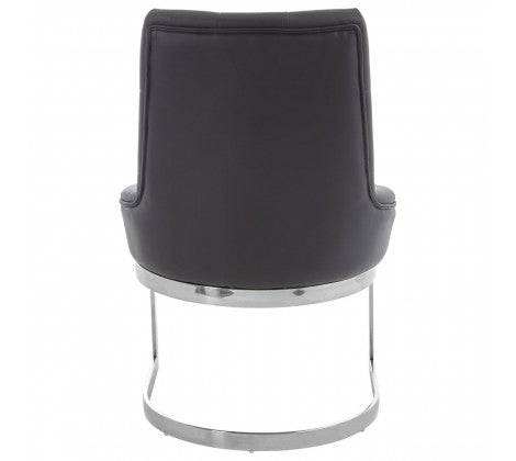 Azalea Black and Silver Luxe Faux Leather Dining Chair - Modern Home Interiors