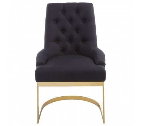 Azalea Black and Gold Luxe Dining Chair - Modern Home Interiors