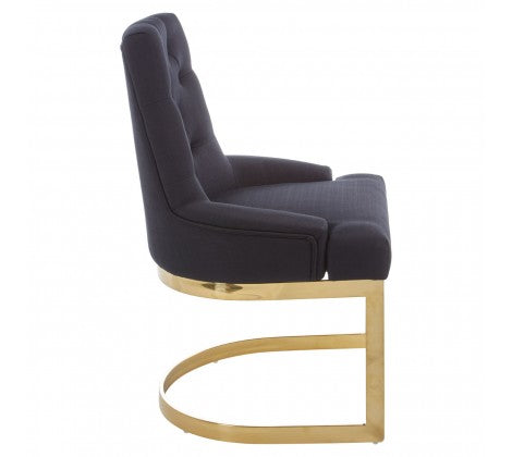 Azalea Black and Gold Luxe Dining Chair - Modern Home Interiors