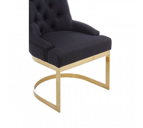 Azalea Black and Gold Luxe Dining Chair - Modern Home Interiors