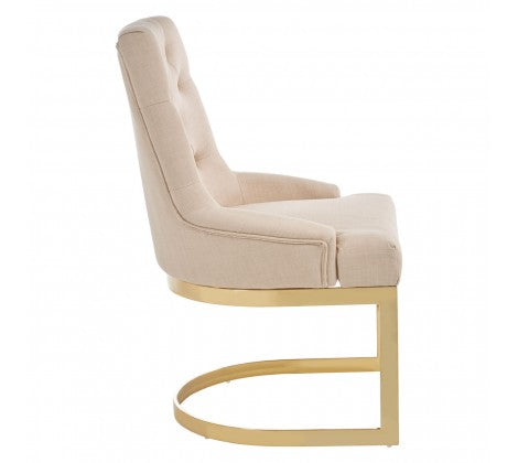 Azalea Natural and Gold Luxe Dining Chair - Modern Home Interiors