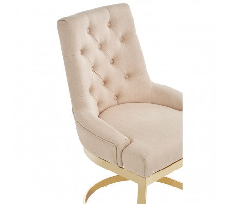 Azalea Natural and Gold Luxe Dining Chair - Modern Home Interiors