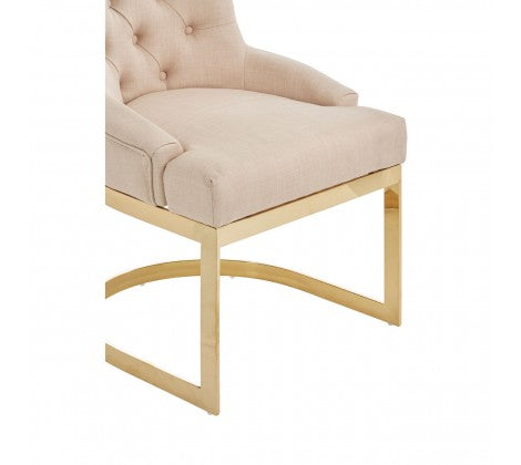 Azalea Natural and Gold Luxe Dining Chair - Modern Home Interiors