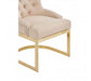 Azalea Natural and Gold Luxe Dining Chair - Modern Home Interiors