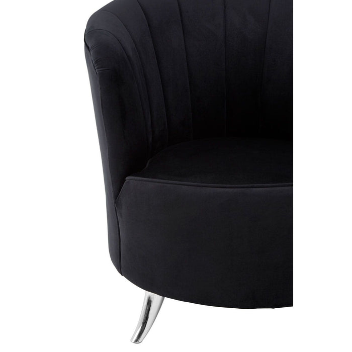 Maci Black Velvet Tub Chair - Modern Home Interiors