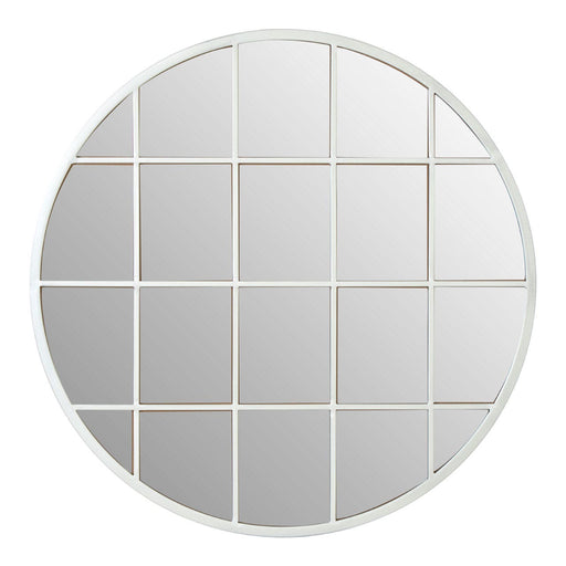 Deco Round Grid Panelled Wall Mirror - Modern Home Interiors