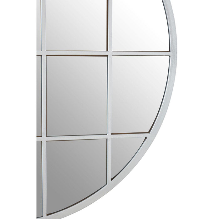 Deco Round Grid Panelled Wall Mirror - Modern Home Interiors