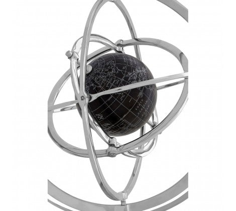 Churchill Metal Silver/Black Armillary Sphere - Modern Home Interiors