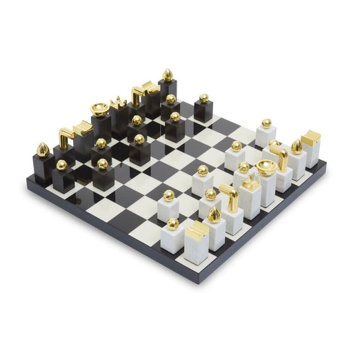 Flos Marble and Wood Luxury Chess Set - Modern Home Interiors