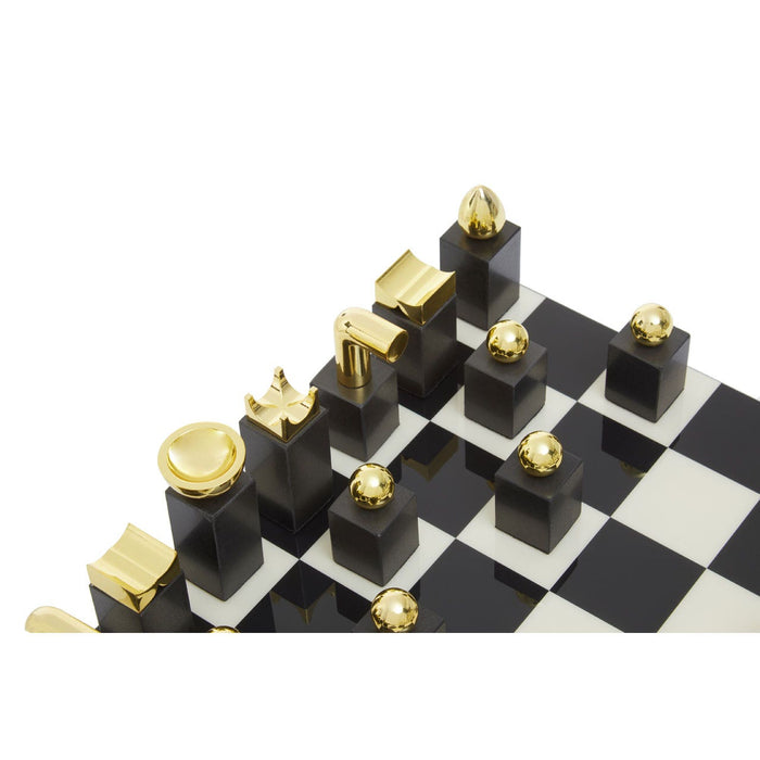 Flos Marble and Wood Luxury Chess Set - Modern Home Interiors