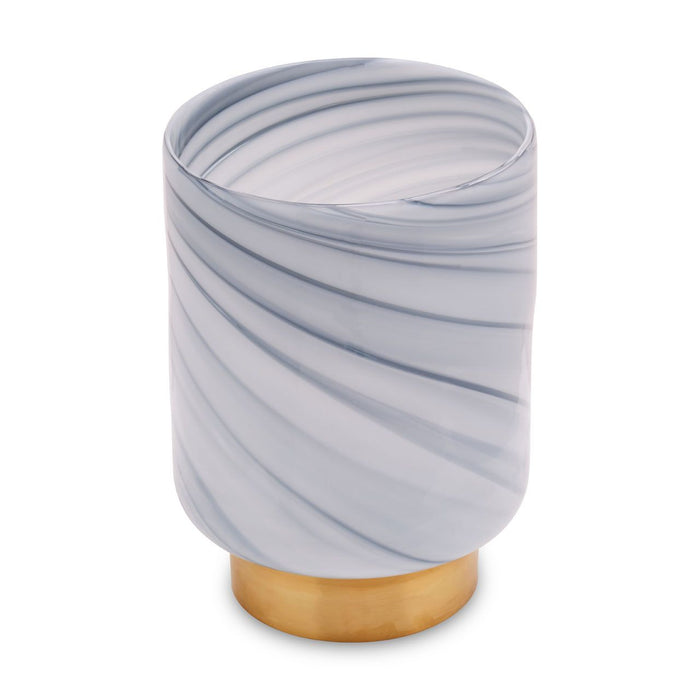 Swirl Grey Glass Vase - Small