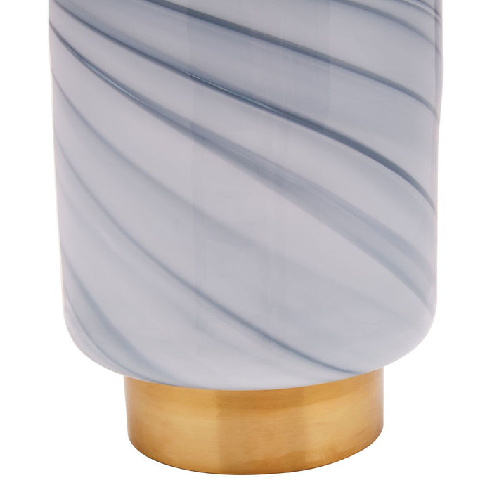 Swirl Grey Glass Vase - Small