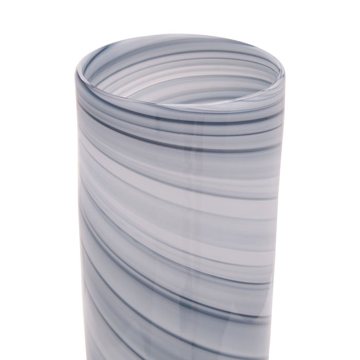 Swirl Grey Glass Vase - Large