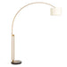 Hubert Arc Floor Lamp - Brass Finish with Marble Base - Modern Home Interiors