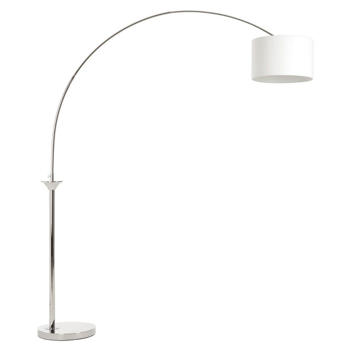 Hubert Arc Floor Lamp - Nickel Finish - Modern Home Interiors