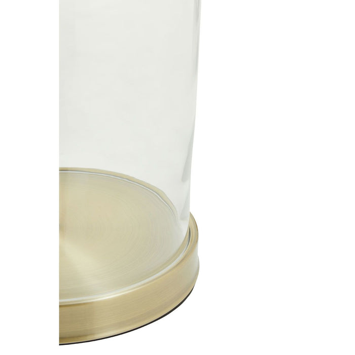 Brass Finish Table Lamp with White Fabric Shade