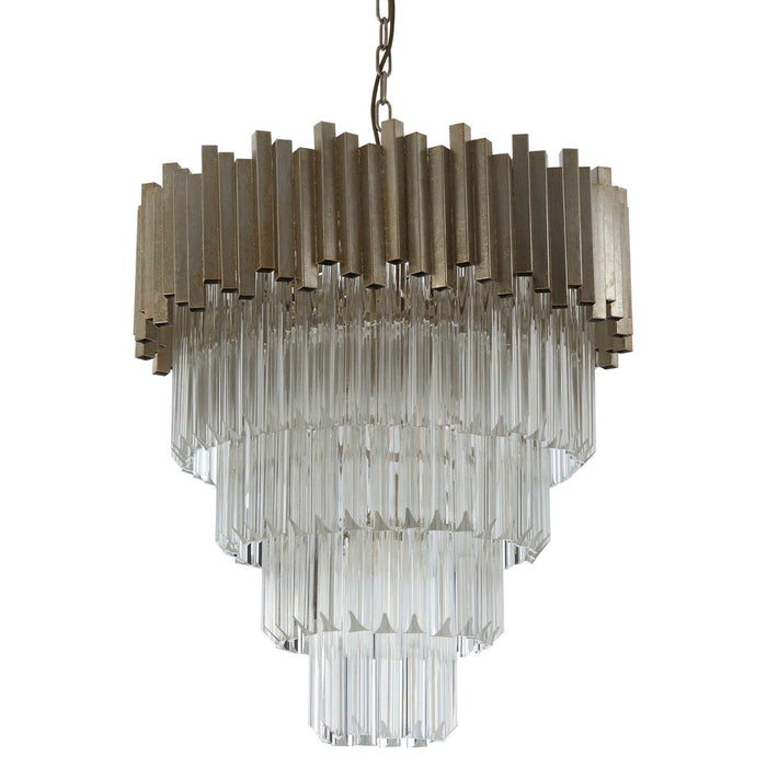 Lustra Large Silver Finish Luxe Chandelier - Modern Home Interiors