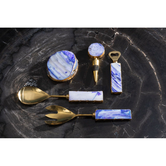 AGATA BLUE BOTTLE OPENER AND STOPPER SET - Modern Home Interiors