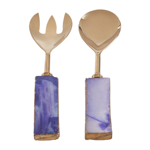 AGATA BLUE WARM METALLIC SERVING SET - Modern Home Interiors