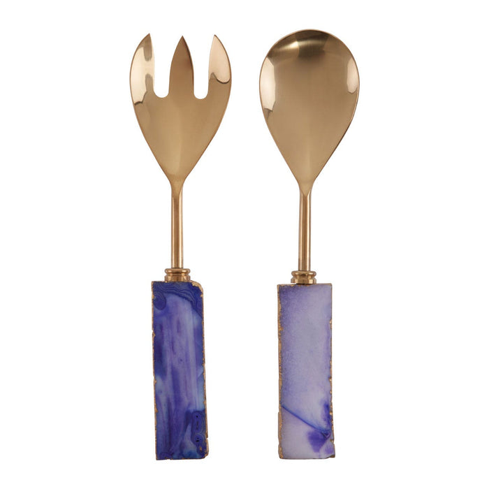 AGATA BLUE WARM METALLIC SERVING SET - Modern Home Interiors