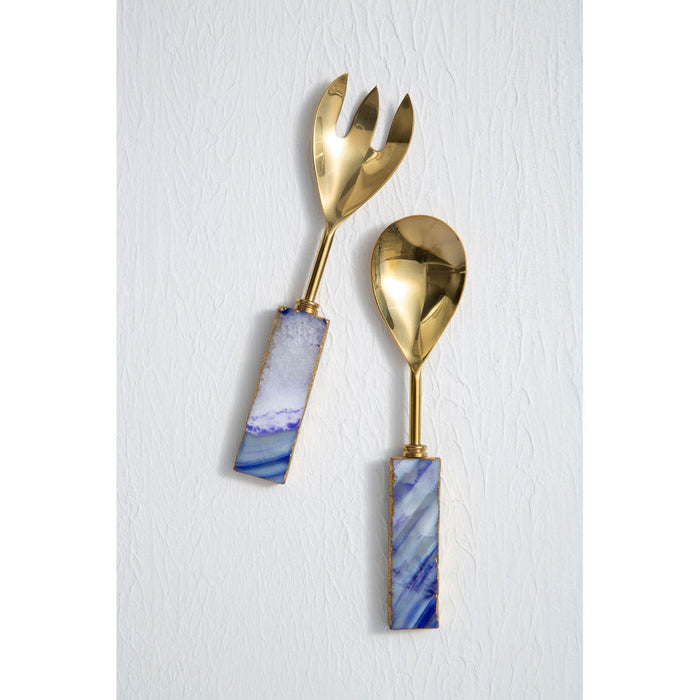 AGATA BLUE WARM METALLIC SERVING SET - Modern Home Interiors