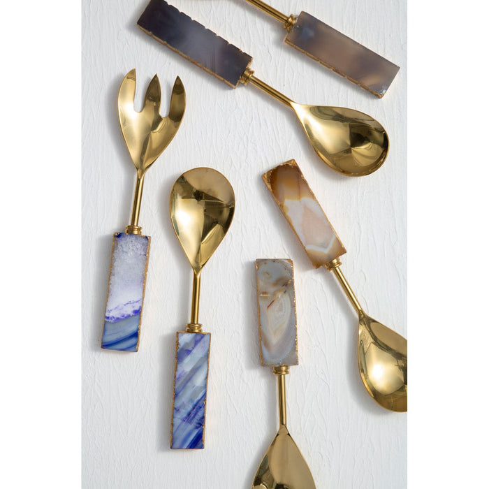 AGATA BLUE WARM METALLIC SERVING SET - Modern Home Interiors