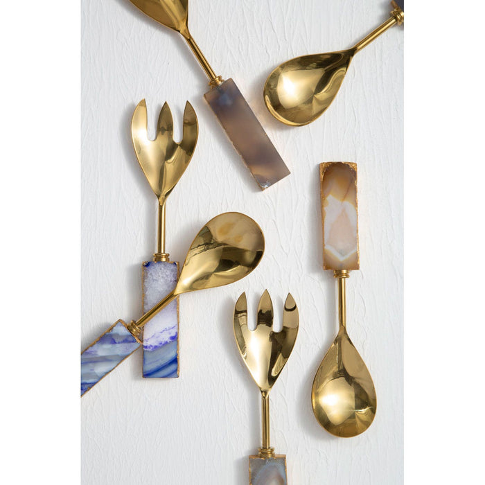 AGATA BLUE WARM METALLIC SERVING SET - Modern Home Interiors