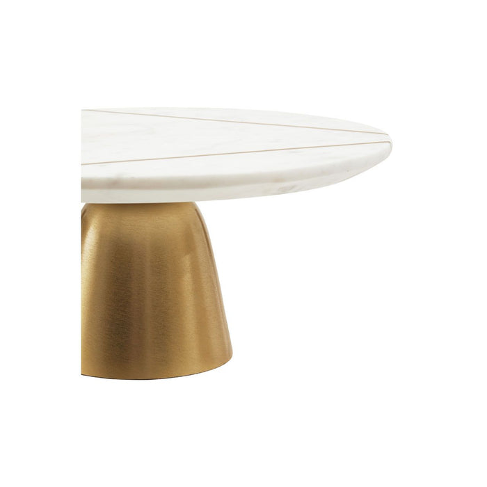 White Marble and Gold Metal Base Cake Stand