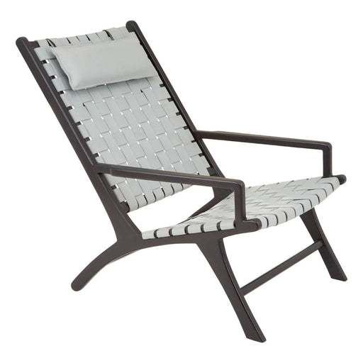 Kendari Grey Leather Woven Chair - Modern Home Interiors