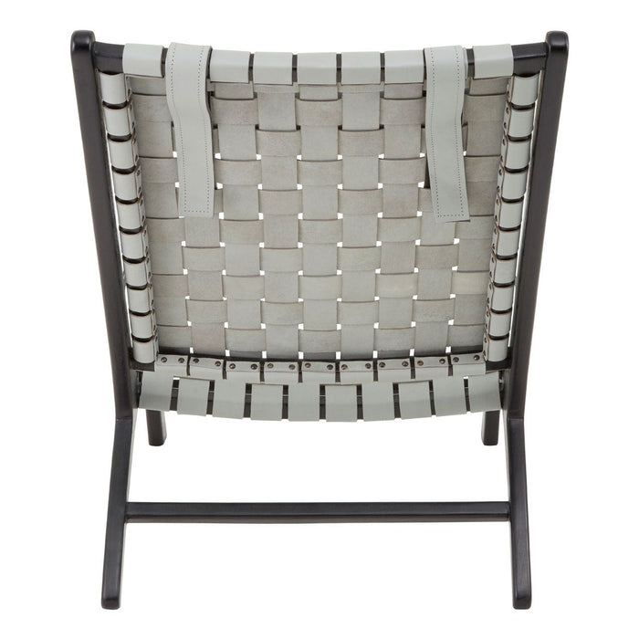 Kendari Grey Leather Woven Chair - Modern Home Interiors