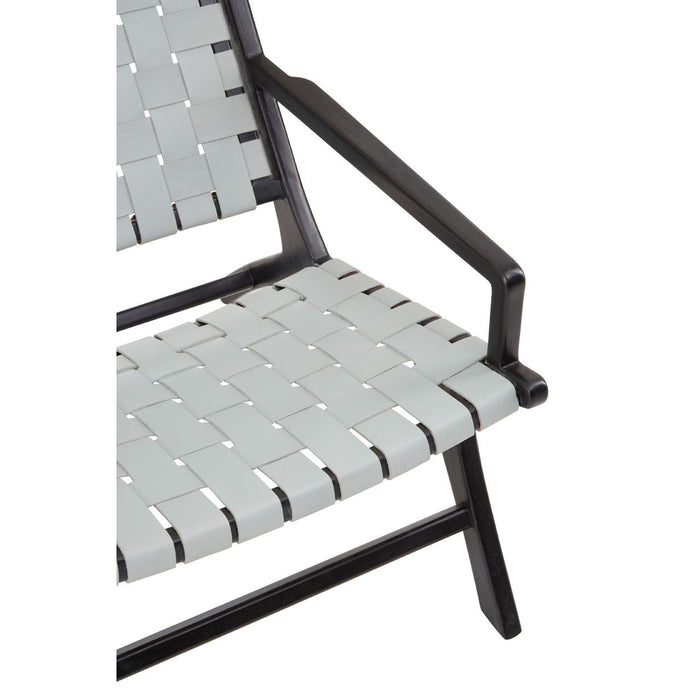 Kendari Grey Leather Woven Chair - Modern Home Interiors