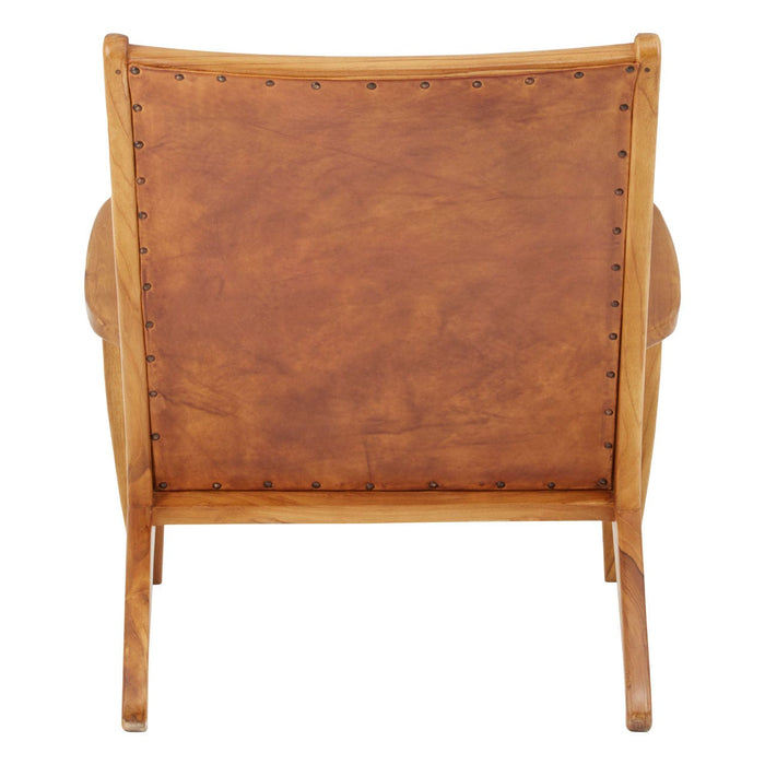 Kendari Brown Leather Chair - Modern Home Interiors