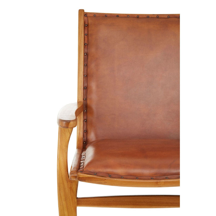 Kendari Brown Leather Chair - Modern Home Interiors