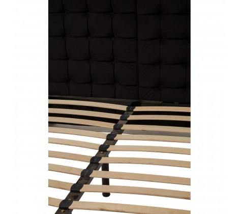 Piermount Black Velvet Luxury Canopy King Size Bed - Modern Home Interiors