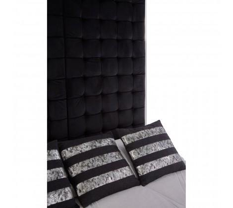 Piermount Black Velvet Luxury Canopy King Size Bed - Modern Home Interiors