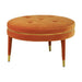 Manhattan Orange Velvet Button Tufted Footstool - Modern Home Interiors