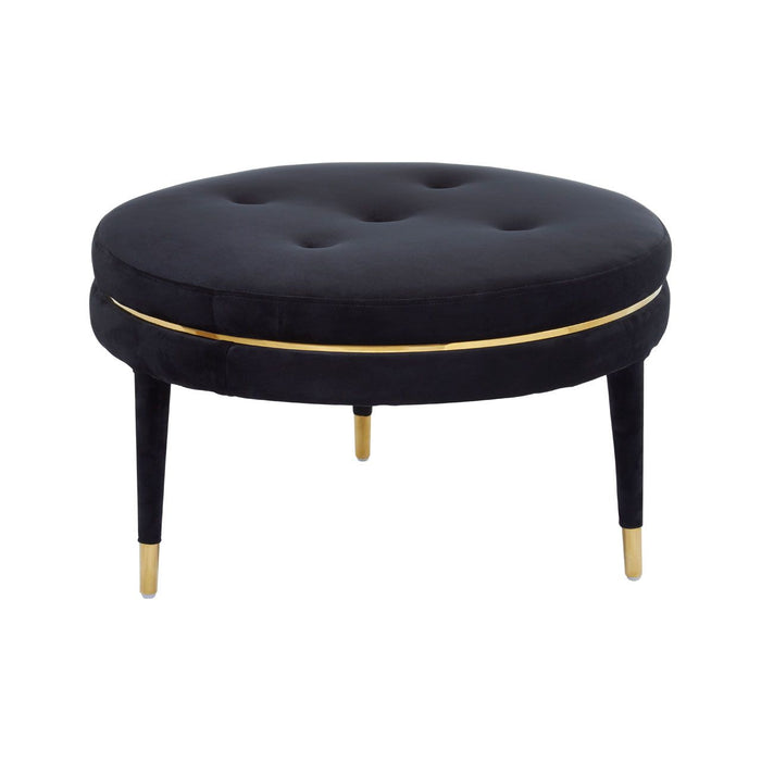 Black Velvet Footstool