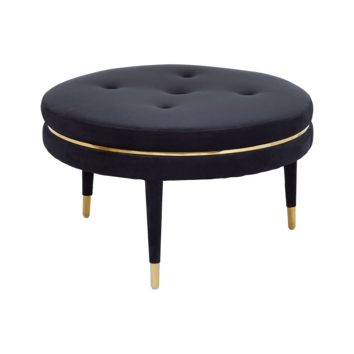 Black Velvet Footstool