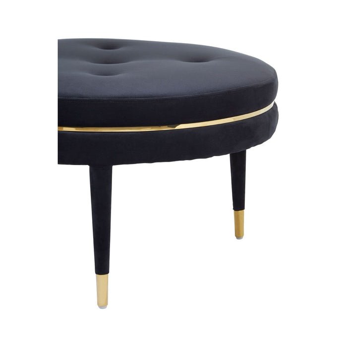 Black Velvet Footstool