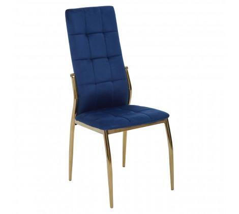 Tamzin Blue Velvet High Back Dining Chair - Modern Home Interiors