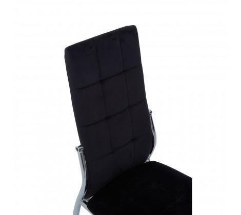 Tamzin Black Velvet High Back Dining Chair - Modern Home Interiors