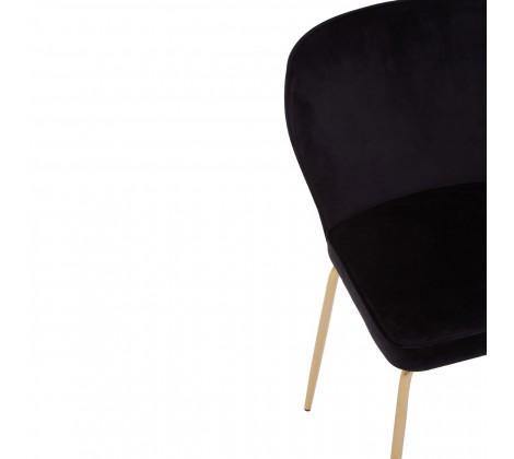 Tamzin Curved Black Gold Finish Dining Chair - Modern Home Interiors