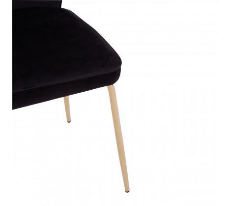 Tamzin Curved Black Gold Finish Dining Chair - Modern Home Interiors