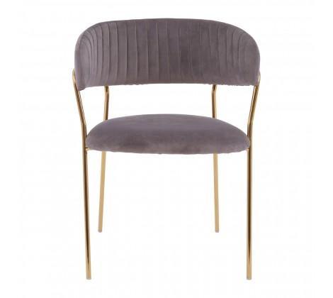 Tamzin Mink Channel Gold Finish Dining Chair - Modern Home Interiors