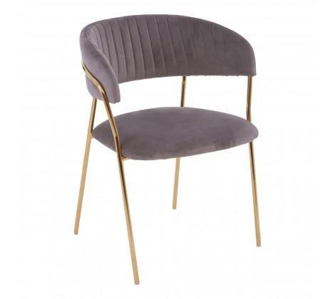 Tamzin Mink Channel Gold Finish Dining Chair - Modern Home Interiors