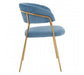 Tamzin Blue Channel Gold Finish Dining Chair - Modern Home Interiors